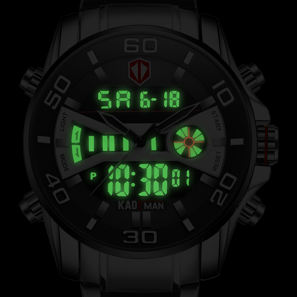 KADEMAN Top Brand Luxury Men Watches Waterproof LED Display Sport Quartz Watch Chronograph Military Wristwatch Relogio Masculino