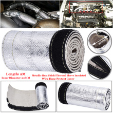 2M Metallic Heat Shield Thermal Fire Sleeve Insulated Wire Hose Wrap Loom Tube Protect Cover 30mm/20mm Sound Insulation Pad