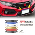 Universal 6 Colors ABS Carbon Lo Style Bumper Front Number License Plate Trim Frame Holder Decor Relocate Bracket