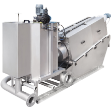 High efficiency sludge dewatering machine