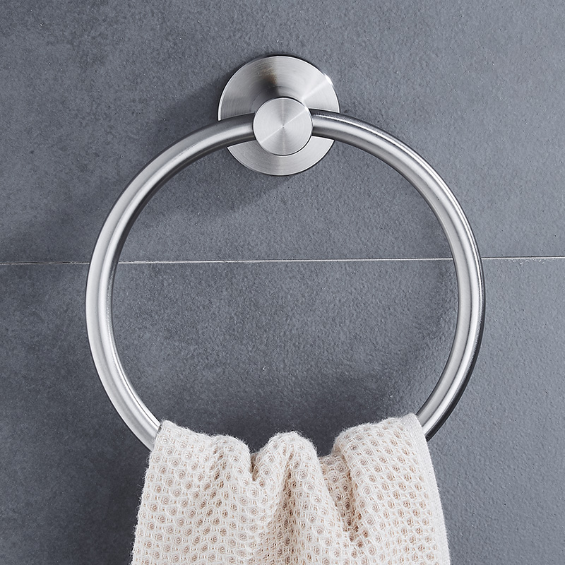 304 Stainless Steel Bathroom Towel Ring Hand Towel Holder Circle Rings Door Hanger Towels Rack Bathroom Hardware Set Wall Mount