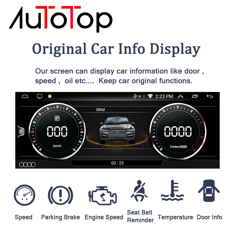 AUTOTOP 8.8 Inch Car Multimedia Player Android 10.0 For Audi A4 B8 2009-2012 Car Radio DVD WIFI Google SWC BT GPS Navi Head Unit