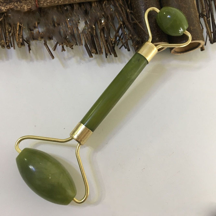Facial Massage Roller Double Heads Jade Stone Face Lift Hands Body Skin Relaxation Slimming Beauty Health Care