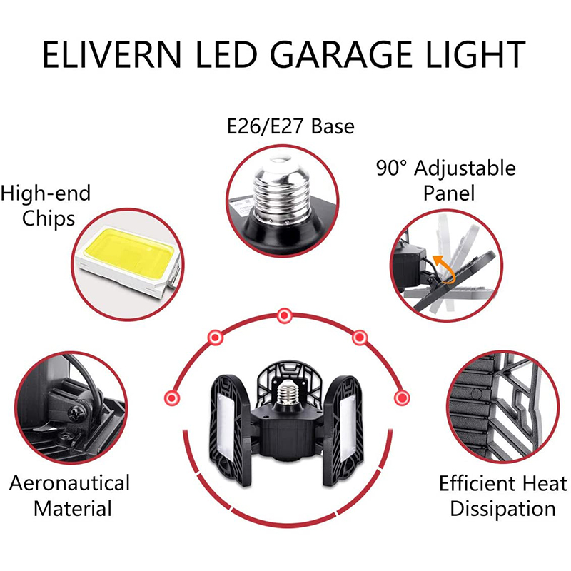 Sensor Led Garage Light Lamps Industrial for The Garage Workshop Warehouse Garage Lighting High Bay Light for Garage Accessories