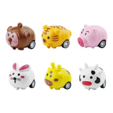 6 PCS/Set Cute Mini Car Vehicles Model Toy Cartoon Animals Friction Push and Go Toy Cars Great Vehicles Model Toy For Boy Gifts