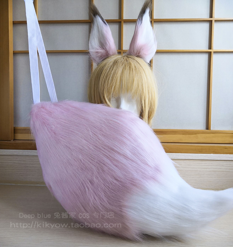Anime BNA BRAND NEW ANIMAL Hiwatashi Nazuna Cosplay Simulation Plush Cat Ears With Tail Pink Costume Prop Party Halloween