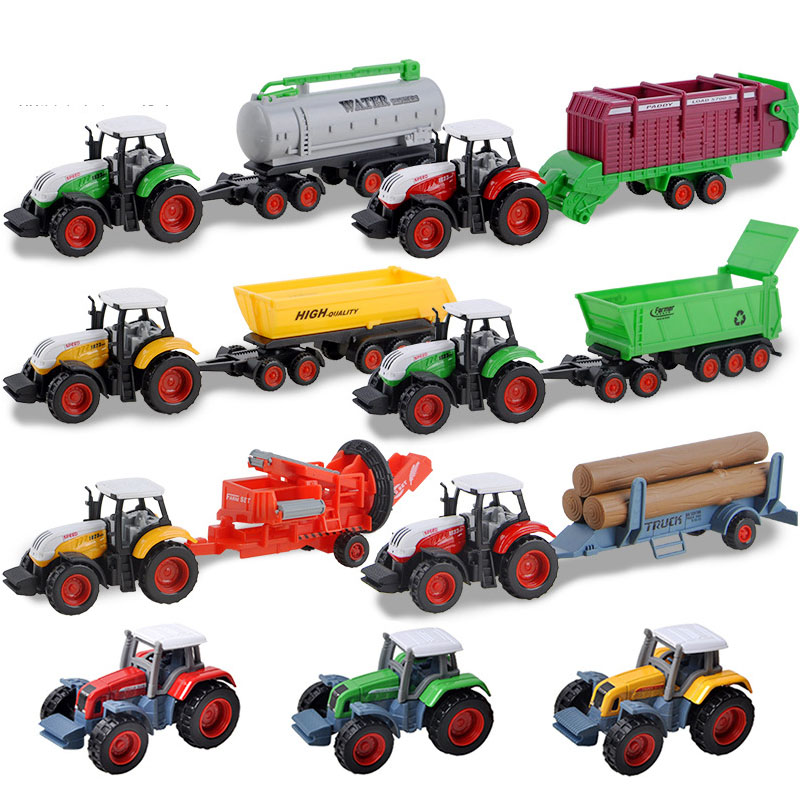1/64 alloy farm tractor model set children's toy farmer harvester agricultural vehicle simulation model