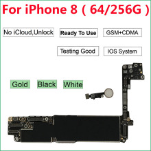 64GB/256GB for iPhone 8 Motherboard With Touch ID Home Button,100% Original Unlocked iCloud Black Gold White Logic Mother Board