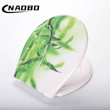 AU143 Green Bamboo Pattern Toilet Seat