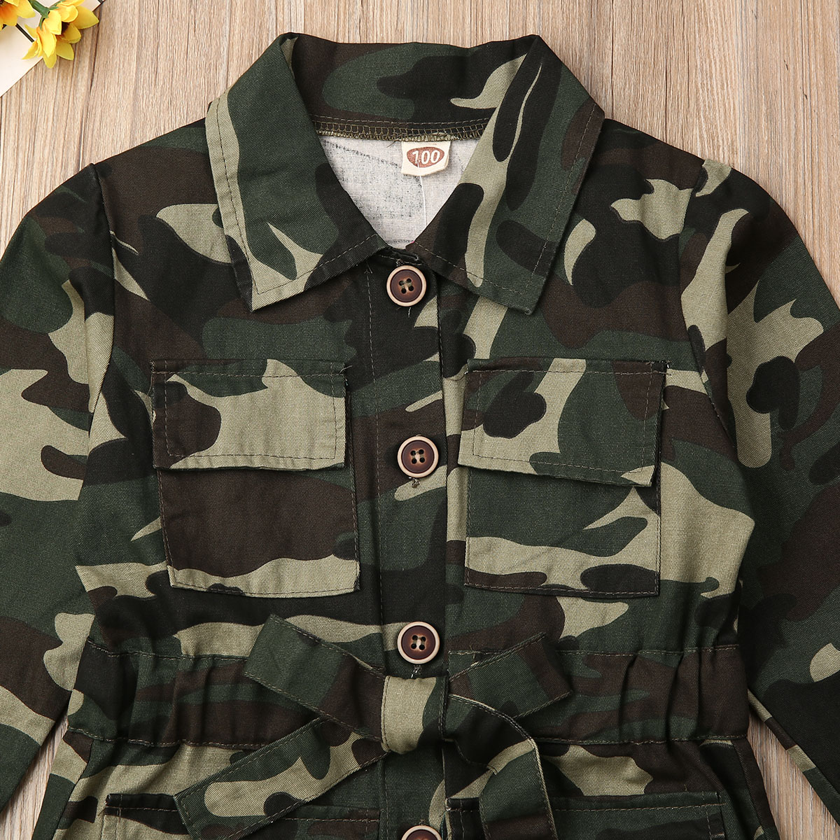 Fashion New Autumn Winter Kids Baby Girls Jackets Camouflage Long Sleeve Trench Casual Toddler Children Girls Outwear Clothes