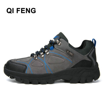 QIFENG 2021 New Outdoor Men Hiking Shoes Waterproof Breathable Classic Training Sneakers Lightweight Anti-Slip Trekking Shoes