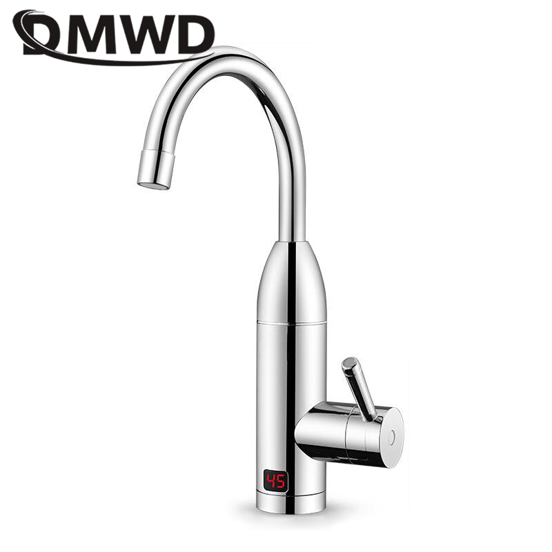 DMWD Electric instant heating faucet with LED temperature display Tankless water heater hot cold dual-use fast heating household