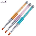 Monja 3Pcs/set Nail Art Acrylic UV Gel Extension Builder Rhinestone Painting Brush Lines Liner Pattern Drawing Pen Manicure Tool