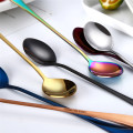 410 stainless steel Colorful Spoon Long Handle Spoons Flatware Coffee Drinking Tools Kitchen Gadget Drop Shipping