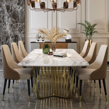 Luxury Italian Furniture Set Dining Marble Dining Set Luxury DINING TABLE With Stainless Steel Base