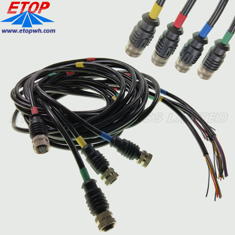 waterproof M12 connector cabling