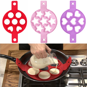 Kitchen Egg Tools Baking Accessories Pancake Maker Nonstick Cooking Tool Silicone Egg Cooker Round Heart Pancake Mold Decorating