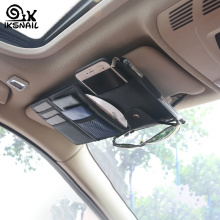 IKSNAIL Auto Car Accessories Sunglasses Clip Car Storage Bag Multifunctional Sun Visor Bill Business Card Holder Storage Box