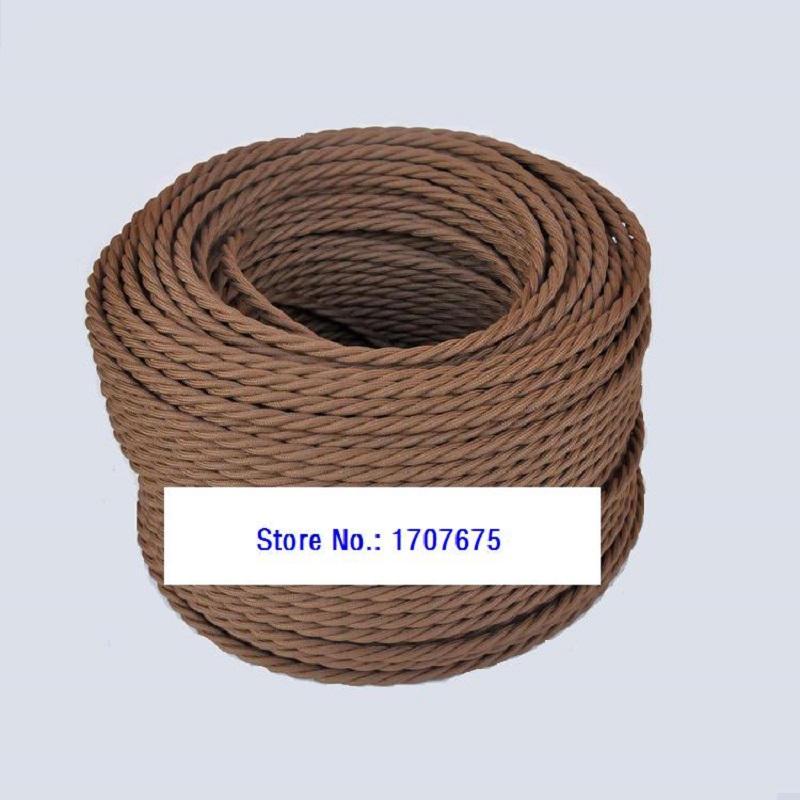 3*0.75mm2 Vintage Lamp Cord Textile twisted braid Wire for Retro Edison Pendant Lamp Cord 3 cores Fabric Electrical Cable