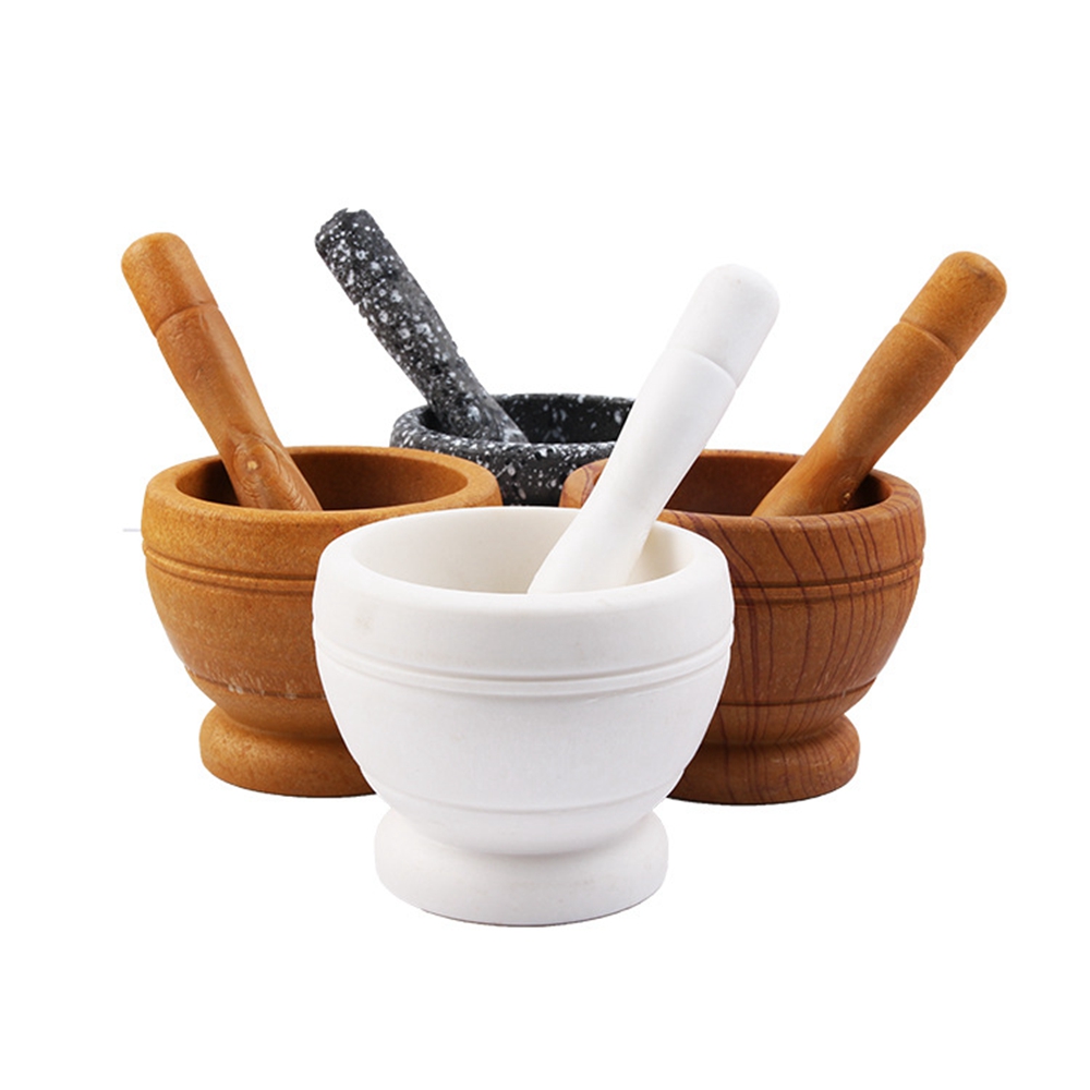 Spice Crusher Resin Bowl Mortar Pestle Spice Pepper Crusher Herbs Grinder Garlic Mixing Bowl Press Bowl Kitchen Tools