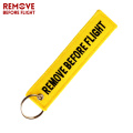 3pcs/lot FOLLOW ME OEM Car Key Chain Yellow Embroidery Key Ring Luggage Safety Tag Label for Aviation Gifts Fashion Keychains