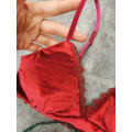 Wriufred Sexy velvet breathable and comfortable bra and panties set thin no steel ring sexy lace lingerie women winter home wear