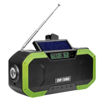 Portable IPX6 Waterproof Hand Crank Solar Radio Multifunction Emergency Bluetooth Speaker Support SOS Alarm AM/FM NOAA