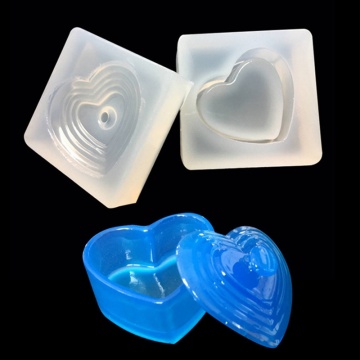 Mini Heart-shaped Storage Box Liquid Silicone Mold DIY Resin Jewelry Mold Resin Molds For Jewelry