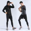 Mens Tights Leggings Compression Pants Running Tight Two Pieces Jogging Training Trousers Basketball Fitness Gym Sports Clothing