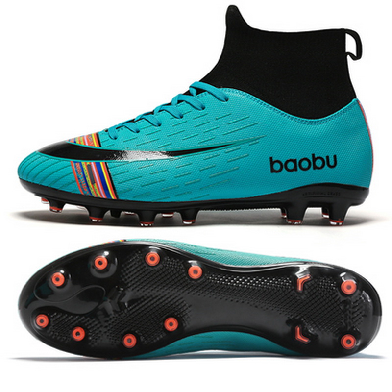New Soccer Shoes Men High-Top Training Ankle AG/TF Sole Outdoor Soccer Cleats Sport Shoes Spike Women Football Turf Boots Mens