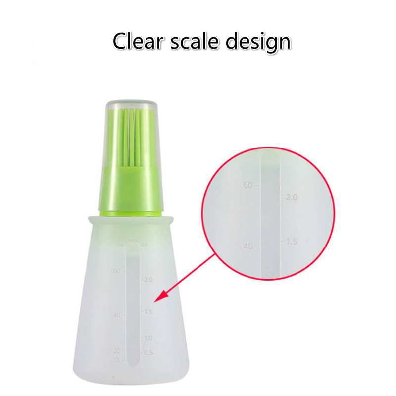 1Pcs Portable Silicone Oil Bottle With Brush Grill Oil Brushes Liquid Oil Pastry Baking BBQ Tools Kitchen Accessories Organizer