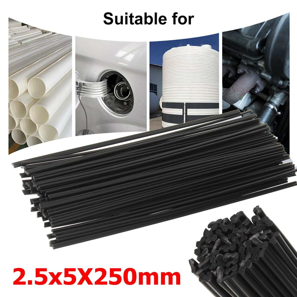 50pcs Black/White/Muilt-color length 25cm PP/PVC Plastic Welding Rods For Car Bumper Repair Tools Hot Air Welder Machine Guns