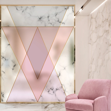 Dicor New Fashion Modern Pink Geometry Glass Film Window Stickers In Decorative Films Home Decor for Living Room or Bathroom AB