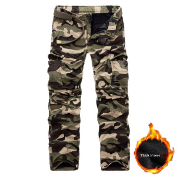 2019 Winter Camouflage Military Tactical Thick Fleece Men Multi-pocket Cargo Pants man Warm velvet Casual Trousers Plus Size 40