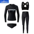 SABOLAY 2019 New Men Women Rash Guard Long Sleeve Swimsuit Split Quick Dry Sunscreen UV UPF50+ Snorkeling Rashguard Surf Set