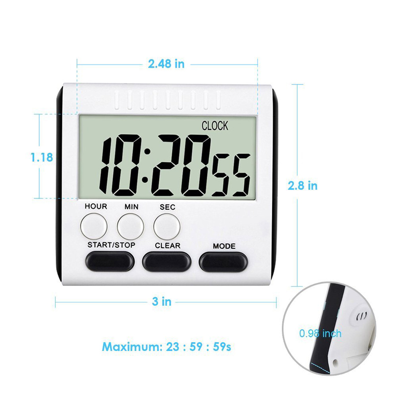 Super Thin LCD Digital Screen Kitchen Timer Square Cooking Count Up Countdown Alarm Sleep Stopwatch Temporizador Accessories