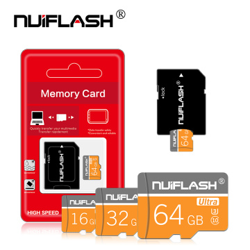 Nuiflash micro sd 128GB 64GB 32GB 16GB 80mb/s TF usb flash memory card microsd 8GB/48MB/s class10