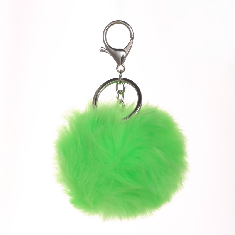 Trinket Keychain Pompons Keychains Faux Rabbit Fur Keychain Fluffy Key Chains For Cars Keyrings Trinkets Pom Pom Keychain