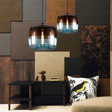 Modern Nordic colorful hanging Glass Pendant Lamp Fixtures E27 LED pendant Lights for Kitchen Restaurant living room bedroom
