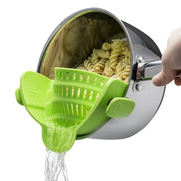 Wide Mouth Silicone Drainer Pot Bowl Funnel Strainer Household Noodle Vegetable Filter Leakproof Drainer Gadget for Kitchen