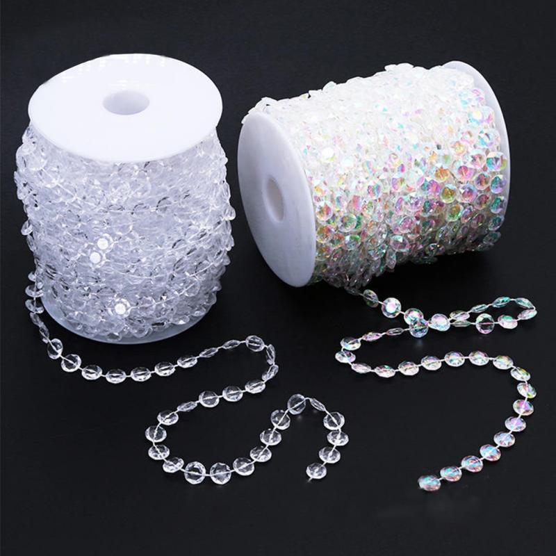 30M Resin Beads Octagonal Acrylic Crystal Beads Curtains DIY Window Door Curtain Party Wedding Passage Backdrop Decoration