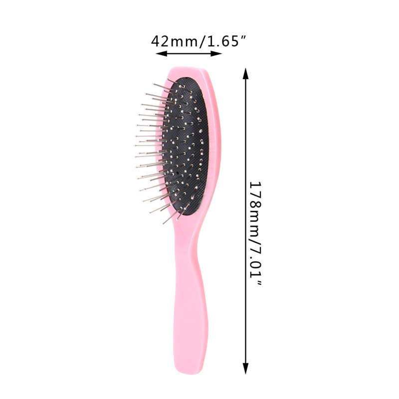 Anti Static Steel Tooth Comb Brush Hairdressing Salon Tools For Wig Hair Extensions Training Head Plastic Handle New