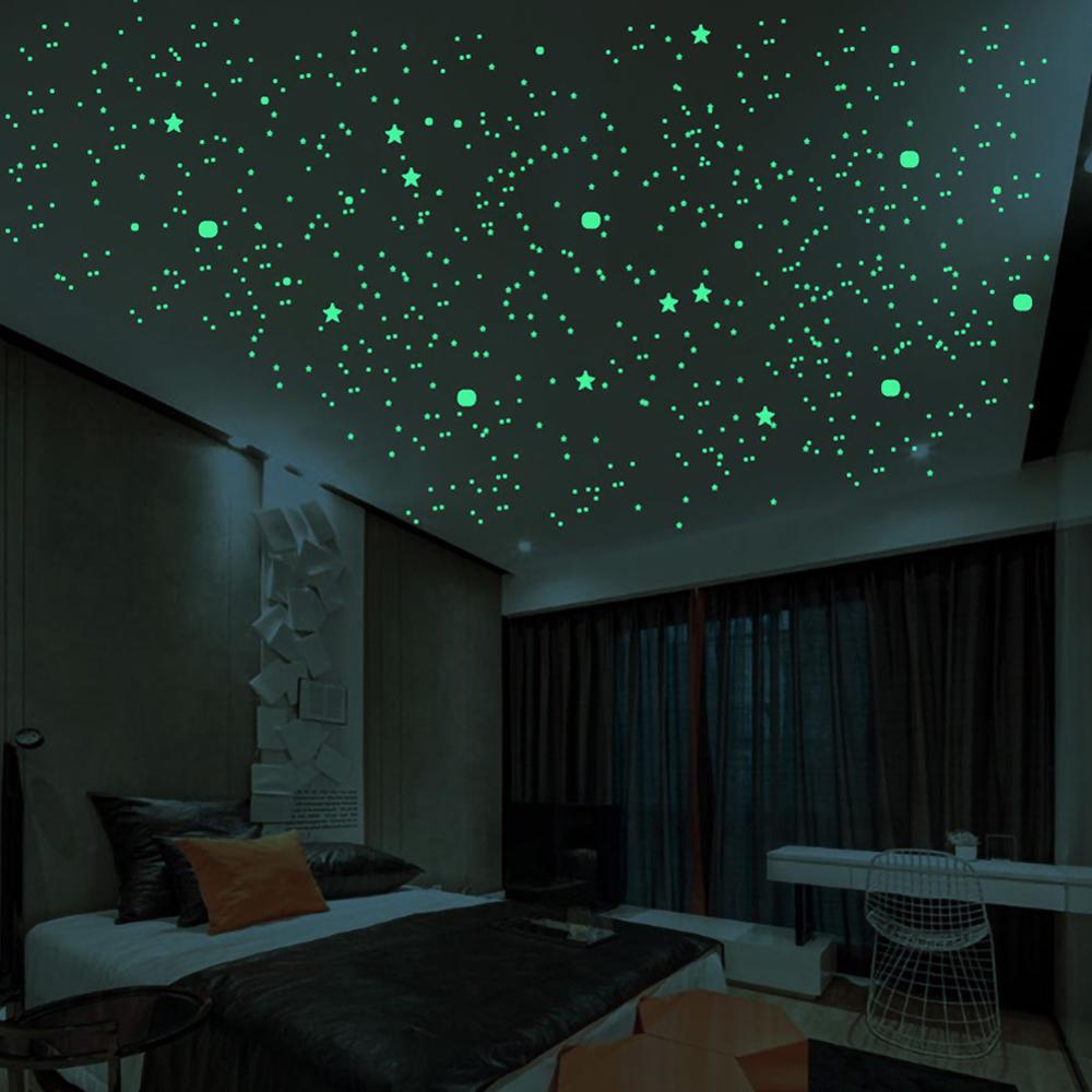 2020 Luminous Bubble Stickers Bedroom Living Room Removable Luminous Bubble Wall Stickers Star Dots Wall Decoration Stickers