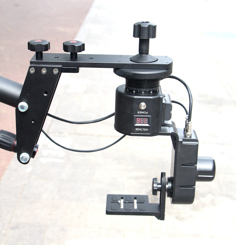 INLPIE 2-Axis Motorized Pan Tilt Head Adjustable Speed Remote Control Load 3kg for tripods & GH5 BMPCC4K DSLR Camera Jib Crane