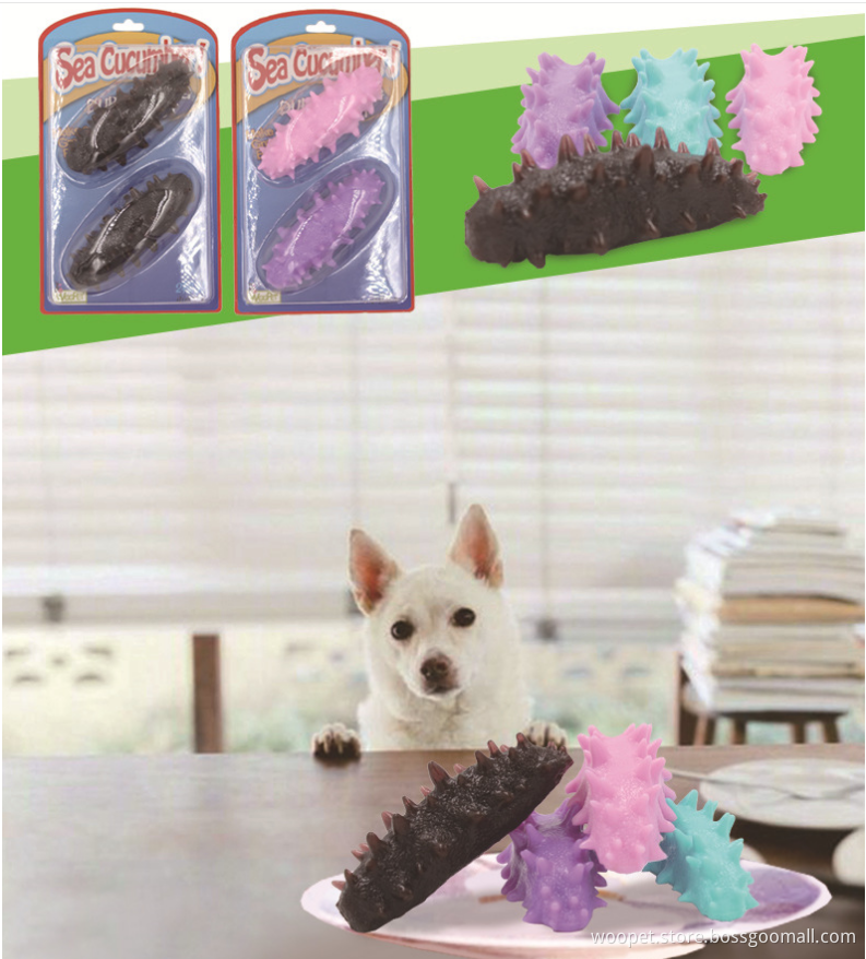 TPR Dog Chew Toy Soft Cute color Solid Interactive Pet Toy 1:1 Sea Slug Shape