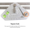 Multi-Function Angle Level Ruler Precise Stainless Steel Measuring Tools Aluminium Combination Square Workshop Hardware