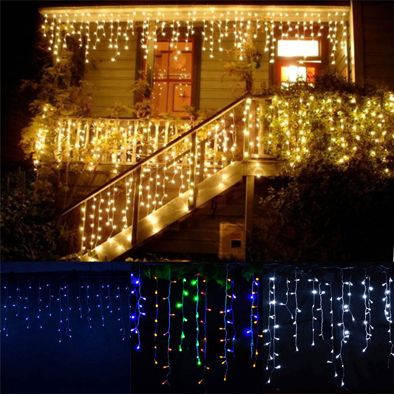 LED Curtain Icicle String Light 220V 5m 96Leds Christmas Garland LED Faiy Xmas Party Garden Stage Outdoor Decorative Light