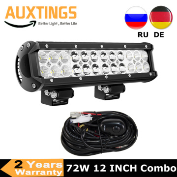 1-4PCS 12inch 72W Offroad LED Light Bar Combo Beam LED Driving Lamp For ATV SUV 4WD Boat Truck Tractor Car