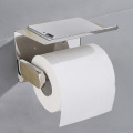 Stainless Steel Wall Mounted Silver Toilet Paper Holder Tissue Paper Holder Roll Holder With Phone Storage Shelf Bathroom Access