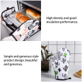 2pcs Insulation Gloves Cotton Cute Patterns Non-slip Oven Mitts Baking BBQ Oven Potholders Microwave Gloves Kitchen Cooking Tool